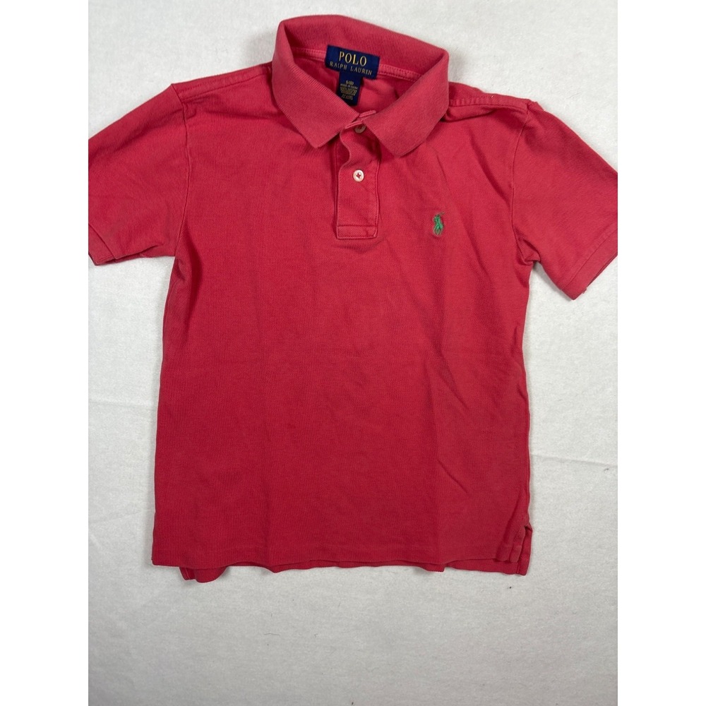 Polo Ralph Lauren Polo Shirt Kids Size S 8 Red Excellent Short Sleeve Pony Logo